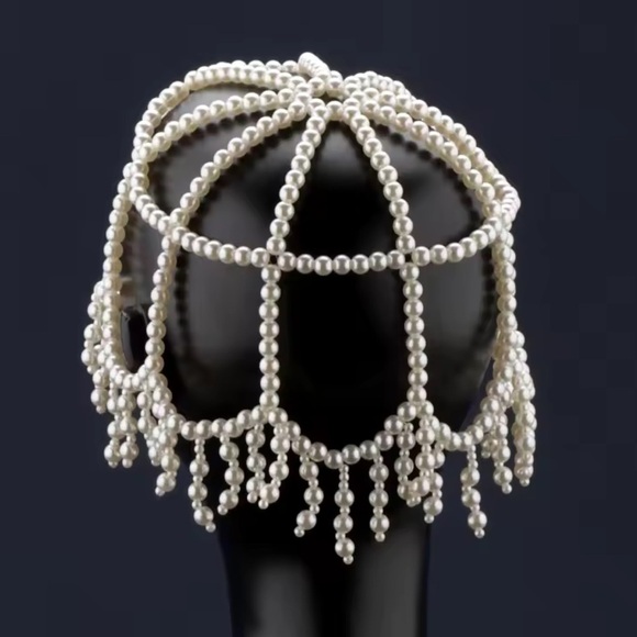 Vintage Pearl Elegant Beaded Headpiece - Picture 2 of 7